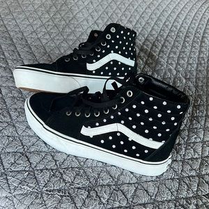 Vans SK8-Hi Platform 2 Suede Shoes Polka Dot black and white